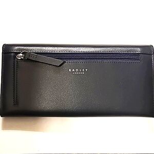 Navy Radley Wallet, new with cream accents